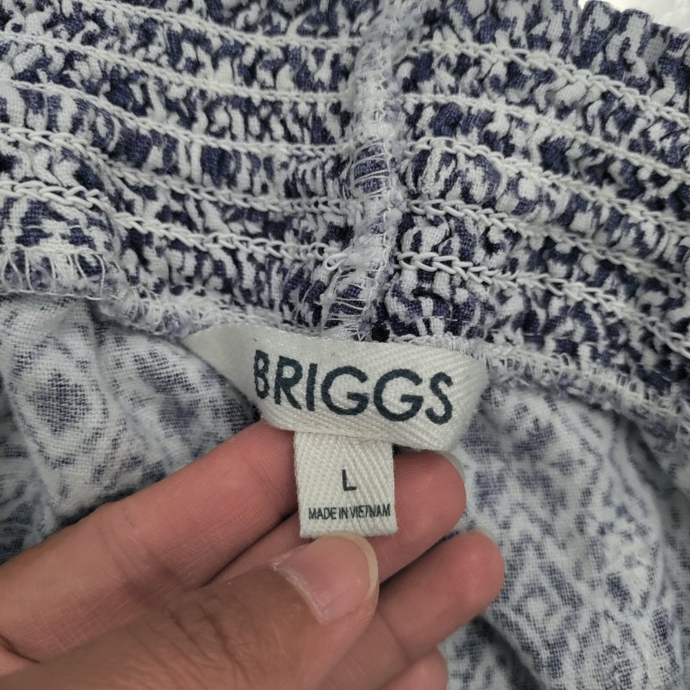 BRIGGS Ikat Boho Shorts Elastic Waist Drawstring Linen Large - Picture 8 of 10